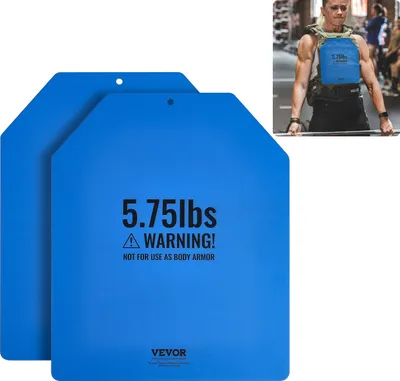Immagine prodotto di Piastre per gilet pesi VEVOR 2,6 kg x 2 pz. Piastre di peso in acciaio premium, vestibilità ergonomica sagomata Peso aggiuntivo per gilet di peso, per l'allenamento della forza, la corsa e il fitness intensivo
