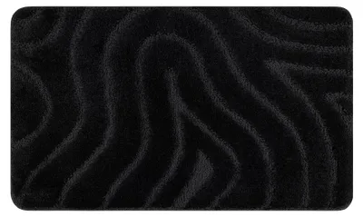 Image de Tapis de salle de bain SUPREME WAVES, vagues, antidérapant, doux - noir noir 60x100 cm