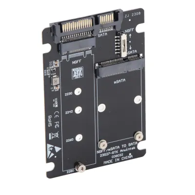 Image de carte d'adaptation 2 en 1 pour disques durs Mini-M.2 NGFF et MSATA vers SATA 3.0