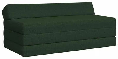 Image de Canapé-lit pliant vidaXL, vert foncé, 120 x 60 x 49 cm, tissu
