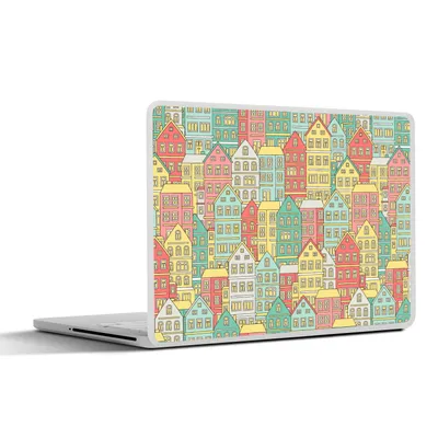 Produktbild von MuchoWow® Laptop Aufkleber Sticker Cover Haus - Muster - Pastell 30x21 cm - Sticker für Laptop - Selbstklebend