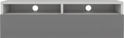 Produktbild von Selsey Rednaw - TV-Schrank mit Schublade, Mattweiß / Hochglanz Grau mit LED, 100 cm
