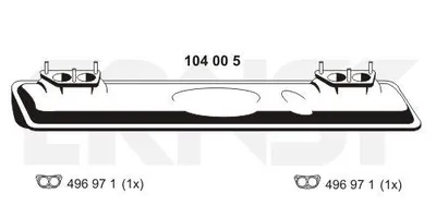 Produktbild von ERNST 104005 Endschalldämpfer für VW TRANSPORTER III Bus Auspuff