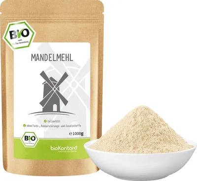 Produktbild von Mandelmehl 1000g - teilweise entölt, Rohkostqualität von bioKontor