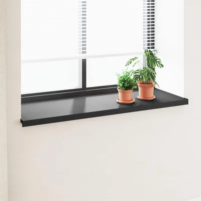 Immagine prodotto di Soglia della Finestra Nero con Venature del Legno PVC