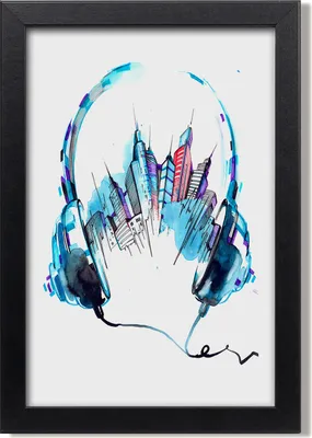 Produktbild von Bild 20x30 MDF-Rahmen, Wandkunst Stadtmusik