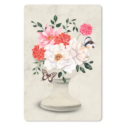 Produktbild von MuchoWow® Mauspad Mousepad Schmetterlinge - Blumen - Stilleben 40x60 cm - Mousepads - Maus Mat - Pad - Mausunterlage - Schreibtisch Accesoire