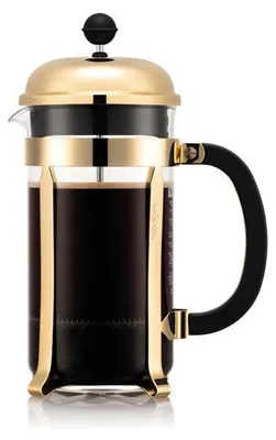Immagine prodotto di Caffettiera a stantuffo - BODUM - Chambord - 1 litro - 8 tazze - Acciaio inossidabile - Oro