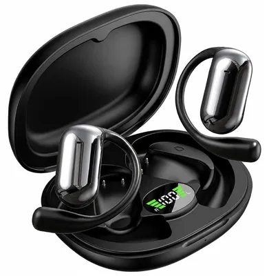 Obrázok produktu pre RealG RC-K-2614 Bezdrátová Bluetooth sluchátka TWS s AI funkcemi, LED displejem, černá