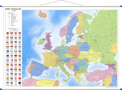 Produktbild von Europa politische Wandkarte Englische Version, 1:3 250 000