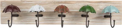 Immagine prodotto di Clayre & Eef Appendiabiti da parete 5 ganci 60x10x12 cm Legno marrone