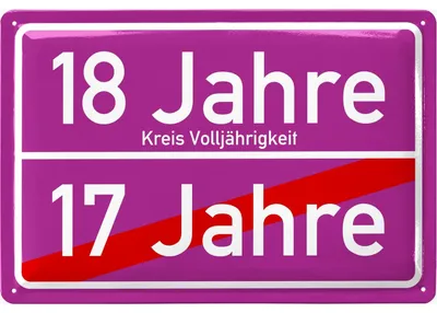 Produktbild von Blechschild Ortschschild 18. Geburtstag Mädchen, Alternative zur Geburtstagskarte 18 Jahre, Geschenke zum 18 Geburtstag und Geburtstagsdeko