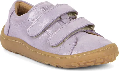 A single child's shoe is shown from a side-diagonal angle against a white background.
