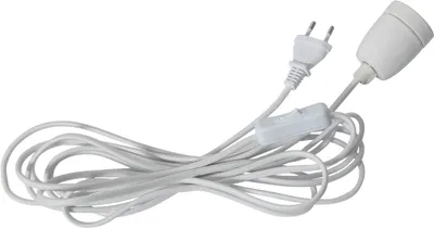 Produktbild von Kabel 'Glaze', E27, weisses Porzellan