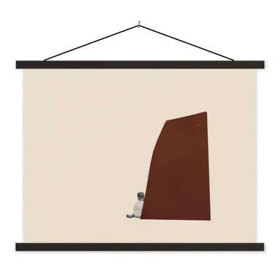 Produktbild von MuchoWow® Textilposter Vintage - Pastell - Junge 60x45 cm mit schwarzem Rahmen - Poster Schlafzimmer