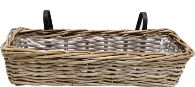 Produktbild von Rattan Pflanzkasten Koboo Grey groß – Balkonkasten
