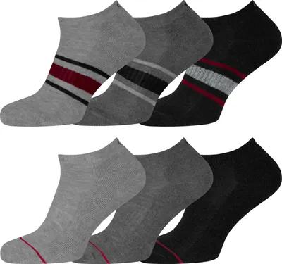 Produktbild von 6 Paar Retro Sport und Freizeit Sneaker  mit Farbstreifen grau 43-46