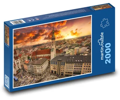Zdjęcie produktu dla Puzzle 2000 Zachód słońca w mieście - martinpuzzle
