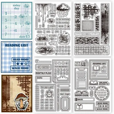 Obrázok produktu pre Elzusha – 4 kusy priehľadných pečiatok pre vlastnoručné scrapbookovanie