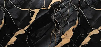 Produktbild von Selbstklebendes PVC Wandpaneel Marmor Schwarz-Gold glänzend 280x60 cm wasserfest