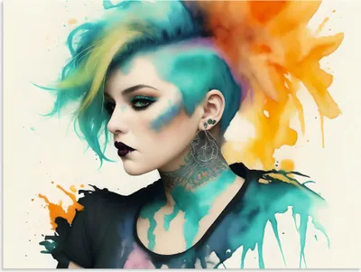 Produktbild von ARTland Wandbild Alu für Innen & Outdoor Weiblicher Punk X Größe: 120x90 cm