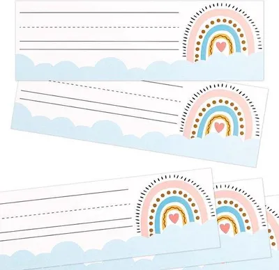 Produktbild von Regenbogennaamplaketten für Studenten und Kindergarten.