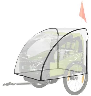 Image de Housse de protection imperméable pour remorques de vélo pour enfants | Couleur : Transparent | Dimensions : 61 x 76 x 61 cm