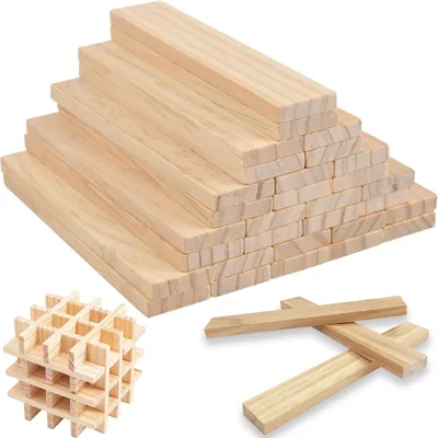 Imagen del producto de Bloques de madera, 80 unidades, 160x22x8 mm, bloques para manualidades, ideales para niños y proyectos creativos