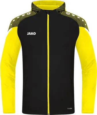 Produktbild von JAKO Damen Kapuzenjacke Performance, Farbe:schwarz/soft yellow, Größe:44