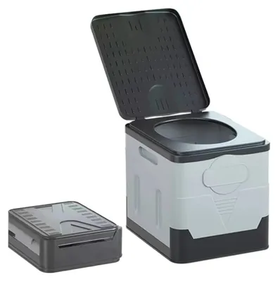 Produktbild von Outdoor Camping Toilette - Tragbare Campingtoilette - Faltbar - Geruchsarm - Kunststoff - Für Auto, Reisen und Notfälle