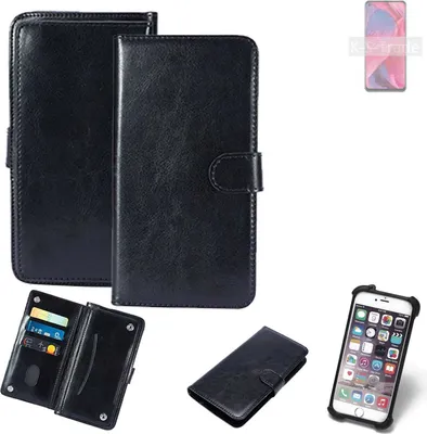 Produktbild von K-S-Trade 360° Hülle kompatibel mit Oppo A74 5G schwarz Kunstleder Case BookCase WalletCase Kunstlederederhülle Handyhülle, Rundumschutz Bumper