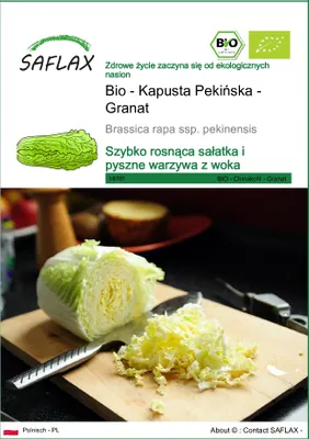 Zdjęcie produktu dla SAFLAX - Bio - Kapusta Pekińska - Granat - 40 Nasiona - Brassica rapa ssp. pekinensis