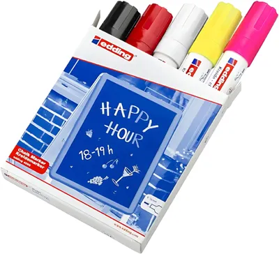 Immagine prodotto di edding 4090 pennarello a gesso assortito (scatola da 5)