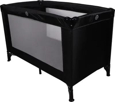 Produktbild von MamaLoes Campingbett, schwarz, inklusive Tragetasche, Außenmaße: 79 x 66 x 127 cm, ML030101