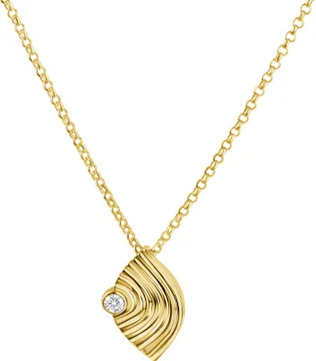 Produktbild von F Anhänger mit Kette 925/- Sterling Silber 42+5cm gelb Zirkonia weiß 064240017V