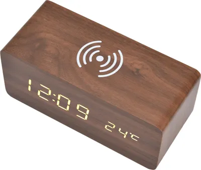 Image de Réveil numérique Chargement sans fil Détection automatique de la température Horloge électronique LED stable et sûre Rouge