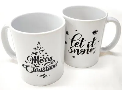Produktbild von Kaffeebecher Merry und Let it snow 9,5x8cm