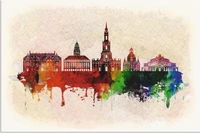 Produktbild von ARTland Wandbild Alu für Innen & Outdoor Dresden Deutschland Skyline Größe: 60x40 cm