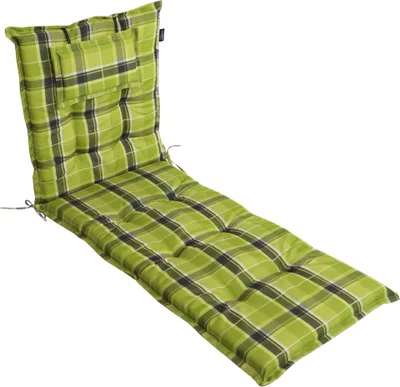 Produktbild von LILENO HOME Sonnenliege Auflage als [1er Set - Rollliege] in Karo Grün - Gartenliegen Auflage perfekt für Strandliege - Polster Auflage für Gartenliege (188x60x8cm) MAR