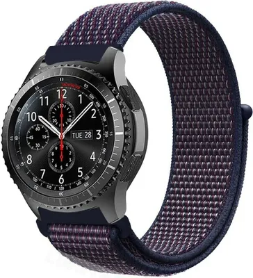 Produktbild von Strap-it Samsung Galaxy Watch 46mm Nylon Armband (Lila-Blau)