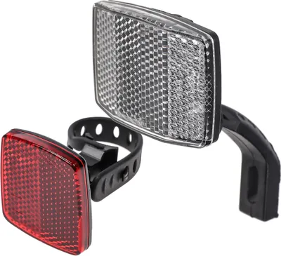 Produktbild von Fahrrad Reflektoren Set Front Rück Strahler Z-Flex Evo StVZO zugelassen rot weiß