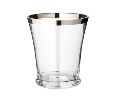 Produktbild von Vase Reuben, mundgeblasenes Kristallglas mit Platinrand, Höhe 22 cm, Durchmesser 20 cm