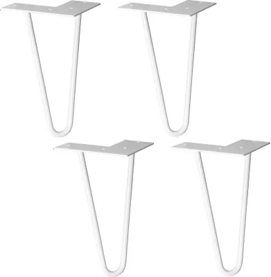 Produktbild von WAGNER Möbelbeine HAIRPIN LEGS Retro 4tlg. Set - 12 x 12 x 20 cm, Stahl, hellgrau, Bein schräg & Anschraubplatte - 12822604