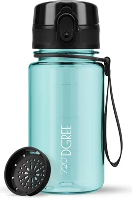 Produktbild von uberBottle crystalClear Trinkflasche mit Sieb 350ml / Ocean Blue/ 720DGREE