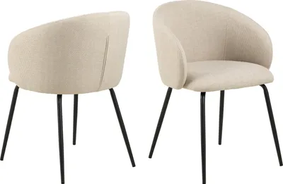 Produktbild von Armlehnstuhl >Eleanor< (2er-Set) in Beige - 56x80,5x54,5 (BxHxT)