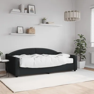 Image de Maison Exclusive - Lit de jour avec matelas noir 90 x 190 cm en tissu
