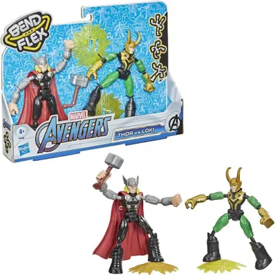Imagen del producto de Marvel Avengers, figura articulada Thor contra Loki, para niños de 4 años en adelante, Avengers, varios colores