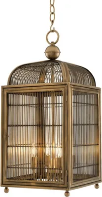 Produktbild von Casa Padrino Designer Hängeleuchte / Laterne Antik Messing 38 x 38 x H. 81 cm - Luxus Hängelampe