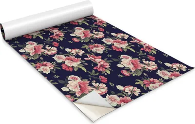 Produktbild von Selbstklebende Möbelfolie - Dekorationsfolie - Tischmöbel - Zuschneidbar - Pinke Blumen - 100 x 50 cm