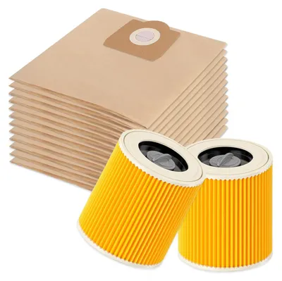 Staubsaugerbeutel-Set 10+2 Filter für Kärcher WD3/MV3